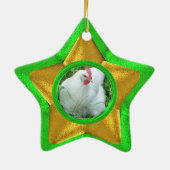 緑の星の写真のオーナメント セラミックオーナメント (裏面)