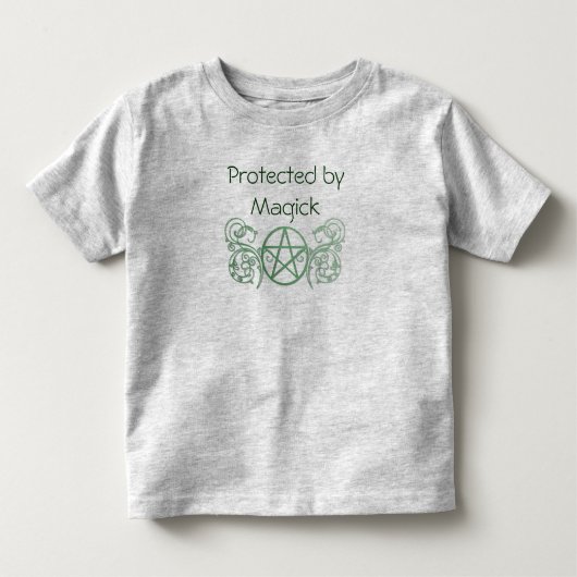 緑の星形五角形が花開く トドラーTシャツ (正面)