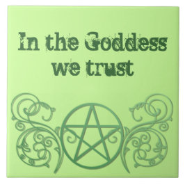 緑の星形五角形と華やかさ タイル