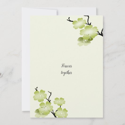 緑の春の花が蝶とともに咲き誇る (裏面)