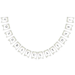 緑の春ピンクの花束フラグ バンティングフラッグ