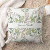 緑の春ピンクフラワーズ装飾用クッション クッション (ブランケット)