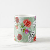 緑の春フローラ：手書き コーヒーマグカップ (中央)