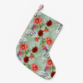 緑の春フローラ:手書き スモールクリスマスストッキング (正面 (吊り時))