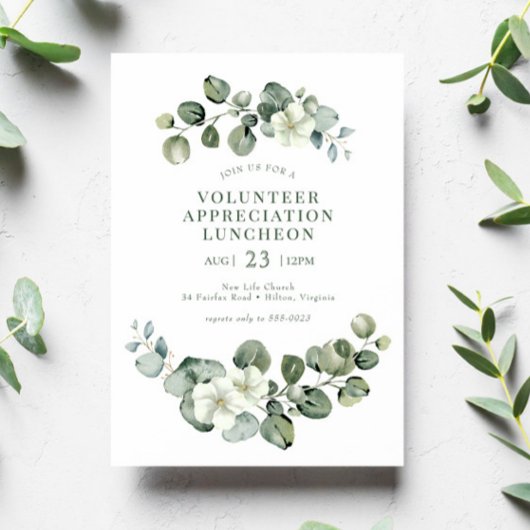 緑の昼食のスタッフのボランティアの感謝 招待状