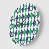 緑の時計アーガイルで ラージ壁時計 (傾斜)
