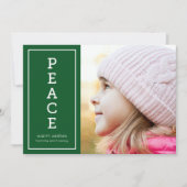 緑の暖かい願い平和モダンの休日の写真 シーズンカード (正面)