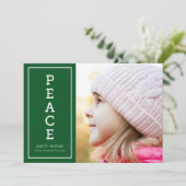 緑の暖かい願い平和モダンの休日の写真 シーズンカード (スタンド正面)