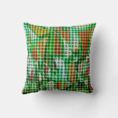 緑の曲がったテープのバスケットスタイル、サンゴ詳細 クッション (裏面)