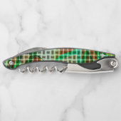 緑の曲線テープにバスケットスタイル、珊瑚のディテール ソムリエナイフ (裏面)