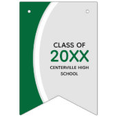 緑の曲線枠の写真卒業 バンティングフラッグ (第1の旗)