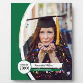 緑の曲線枠の写真卒業 フォトプラーク (正面)