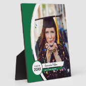 緑の曲線枠の写真卒業 フォトプラーク (側面)