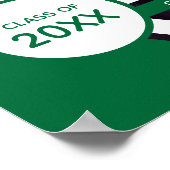 緑の曲線枠の写真卒業 ポスター (角)