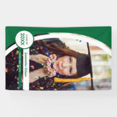 緑の曲線枠の写真卒業 横断幕 (横)