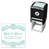 緑の書名結婚の差出人住所 セルフインキングスタンプ (インサイチュ)