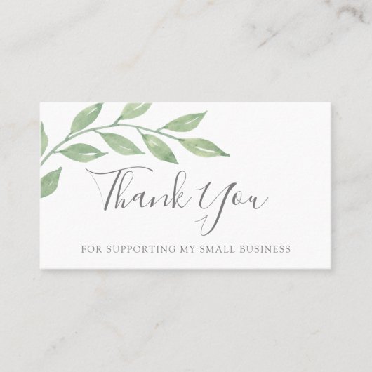 緑の書道ご注文ありがとうございます 名刺 (正面)