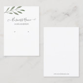 緑の書道のイヤリングジュエリー表示 名刺 (正面/裏面)