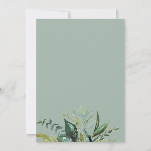 緑の書道の甘い16誕生日パーティー 招待状 (裏面)