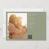 緑の書道クラシックQRコード2枚の写真 セーブザデート (裏面)