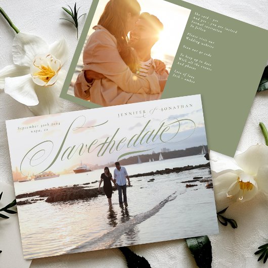 緑の書道クラシックQRコード2枚の写真 セーブザデート