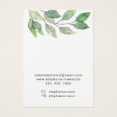 緑の書道ジュエリー表示カード (裏面)