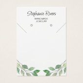 緑の書道ジュエリー表示カード (正面)