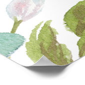 緑の書道リハーサルのディナーウェルカムサイン ポスター (角)