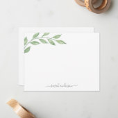 緑の書道文パーソナライズされた具 ノートカード (正面/裏面インサイチュ)