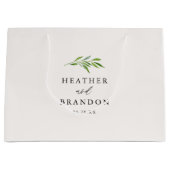 緑の書道結婚の歓迎抱き枕 ラージペーパーバッグ (正面)