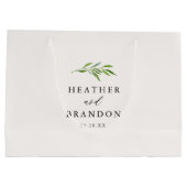 緑の書道結婚の歓迎抱き枕 ラージペーパーバッグ (裏面)