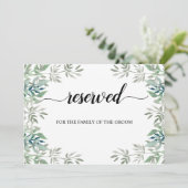 緑の書道結婚予約の看板 招待状 (スタンド正面)