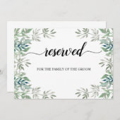 緑の書道結婚予約の看板 招待状 (正面/裏面)
