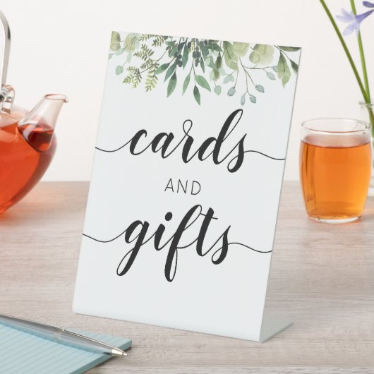 緑の書道結婚式のカードとギフトペデス 台座サイン (インサイチュ)