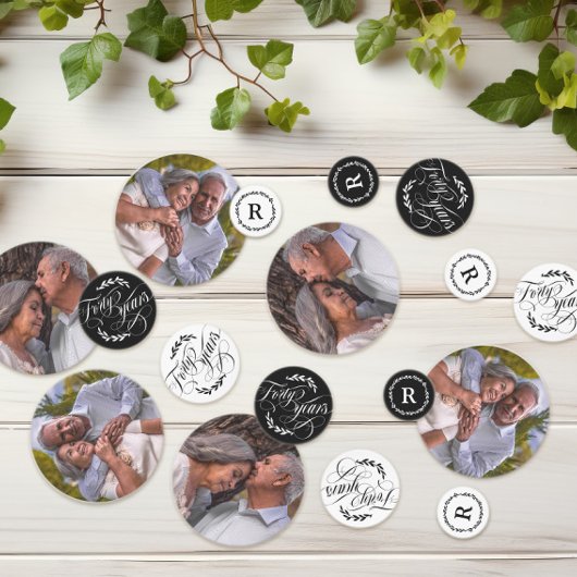 緑の書道40結婚周年 コンフェッティ