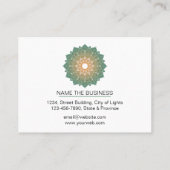 緑の曼荼羅のはす黙想のホリスティックのヨガ 名刺 (裏面)