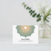 緑の曼荼羅のはす黙想のホリスティックのヨガ 名刺 (スタンド正面)