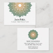 緑の曼荼羅のはす黙想のホリスティックのヨガ 名刺 (正面/裏面)