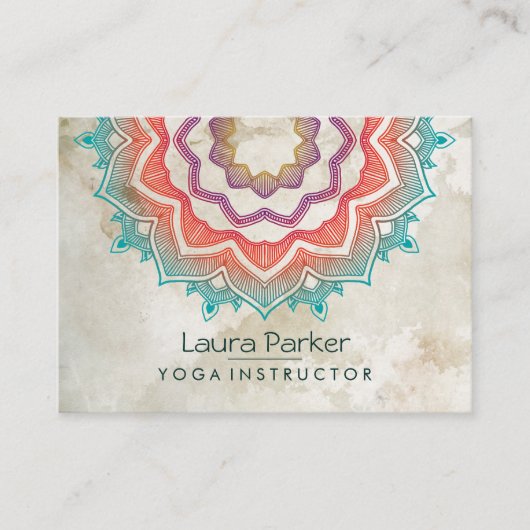 緑の曼荼羅の芸術のヨガのインストラクターのホリスティック 名刺 (正面)