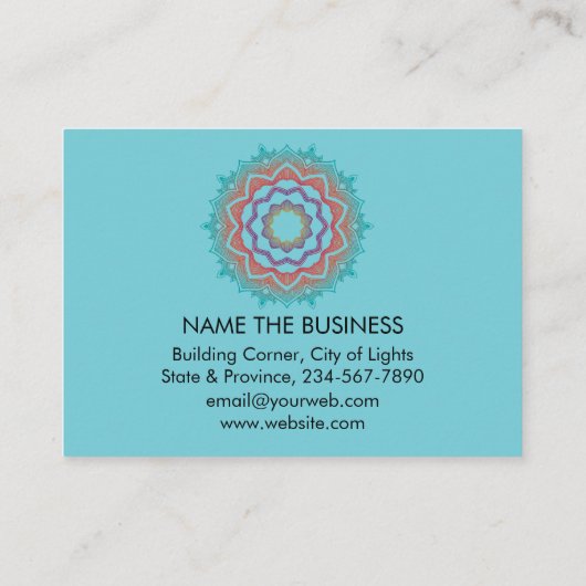 緑の曼荼羅の芸術のヨガのインストラクターのホリスティック 名刺 (裏面)