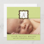 緑の最初の誕生の発表 案内状 (正面/裏面)