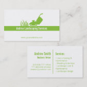 緑の最小主義の造園サービス、芝刈機 名刺 (正面/裏面)