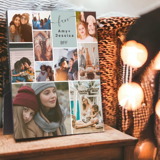 緑の最高の友友のbffスクリプト10フォトコラージグリッド フォトプラーク