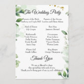 緑の最高の日のプログラム招待状 プログラム (裏面)