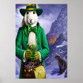 緑の服を着たウサギ | AIアートポスター ポスター (正面)