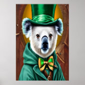 緑の服を着たコアラ | AIアートポスター ポスター (正面)