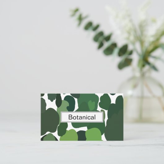 緑の木々モダン熱帯雨林パターン 名刺 (スタンド正面)