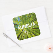 緑の木のを見上げ葉る スクエアシール (封筒)