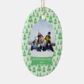 緑の木のクリスマスの休日の写真のオーナメント セラミックオーナメント (右)