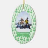 緑の木のクリスマスの休日の写真のオーナメント セラミックオーナメント (左)